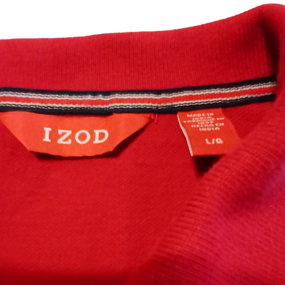 Izod Polo Shirt Adult Large Red Short Sleeve Lightweight Casual Mens. Great Cond - Picture 2 of 6